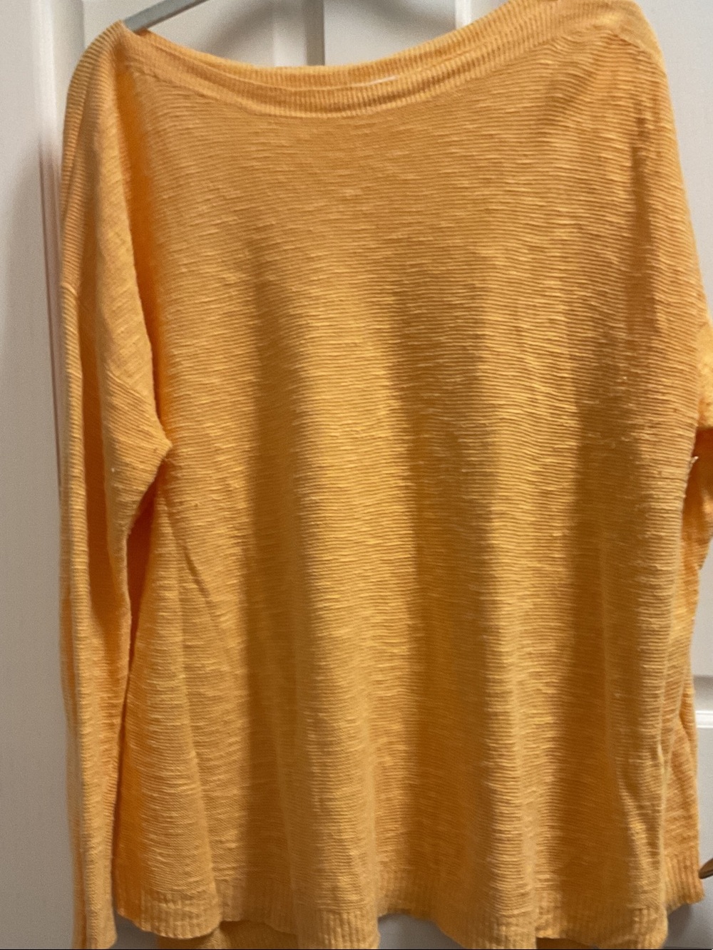 Eileen Fisher Warm Yellow Long-Sleeve Textured Knit Top